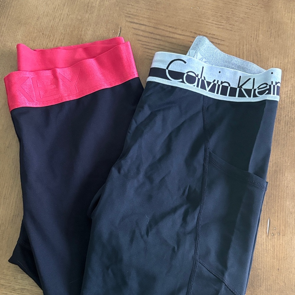 Calvin Klein and Jockey Leggings with Pink and Gray Waistbands (Bundle)
